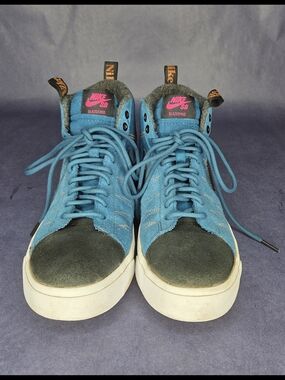 Nike SB Blazer Mid Teal Suede Skate Shoes